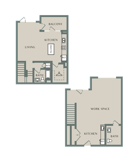 Floor plan for studio, 1 bath, 1575 sqft